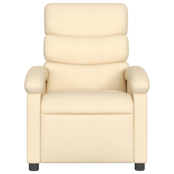 Massagefåtölj krämfärgad tyg