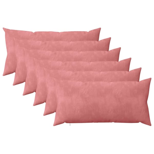 Kuddöverdrag 6 st HEERLEN Rosa 40 x 80 cm Sammet