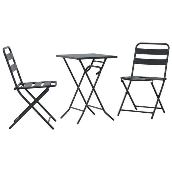 Trädgårds Bistro Set 3 pcs Antracit Stål