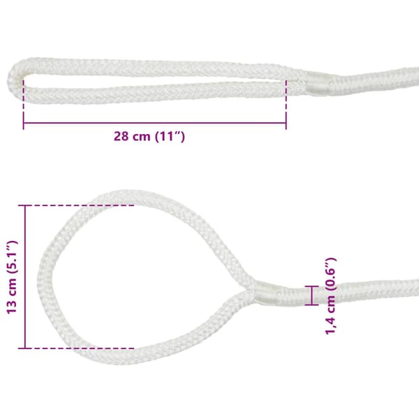 Båtsnöre 9 m 1.4 Vit Polyester