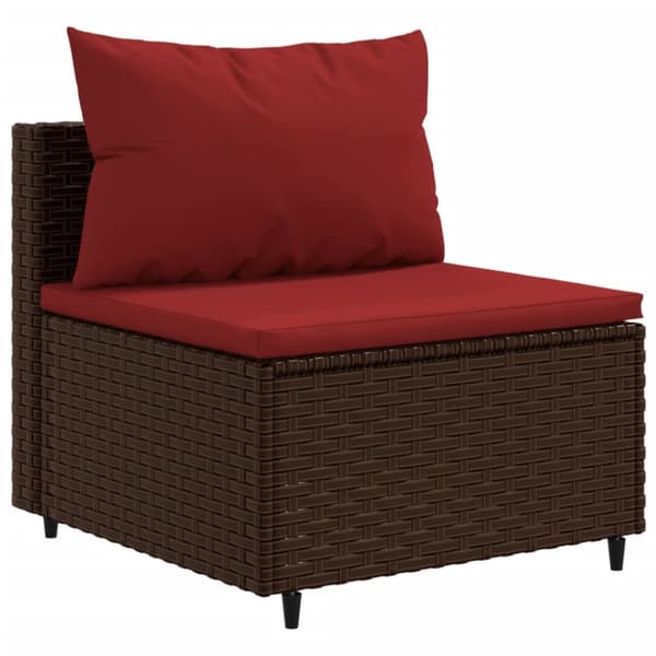 Loungegrupp 10 delar med brun dynor konstrotting