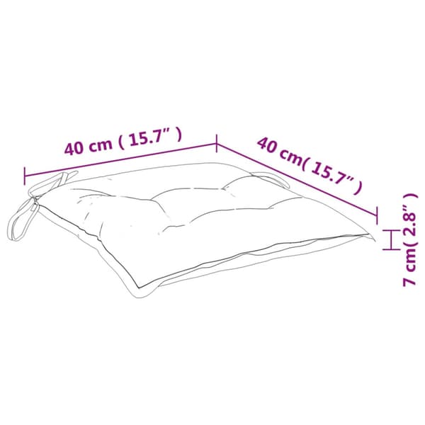 Stolsdynor 2 st rosa 40x40x7 cm tyg