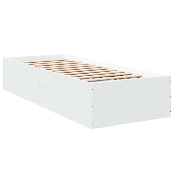 Golvsängsram Vit 80 x 200 cm Konstruerat trä