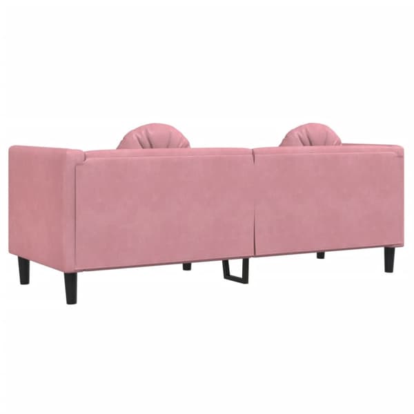 Soffa med kuddar 3-sits rosa sammet