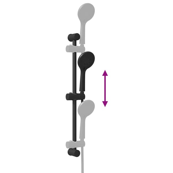 Duschsystemset Svart 71 cm Rostfritt stål