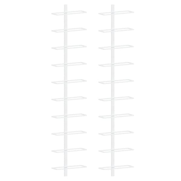Väggmonterat vinställ för 10 flaskor 2 st vit metall