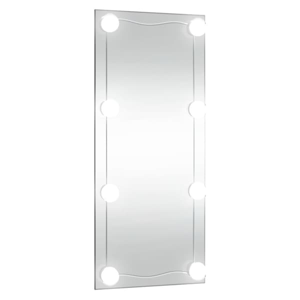Väggspegel med LED-belysning 50x100 cm glas rektangulär