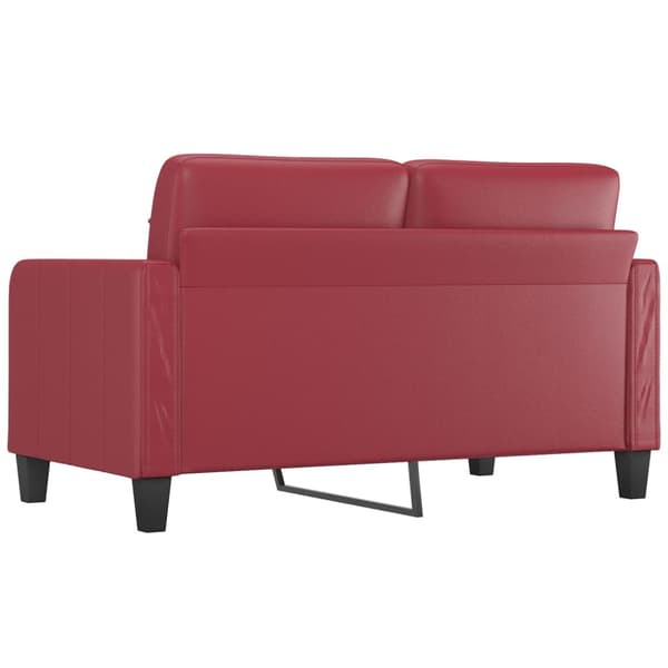 2-sitssoffa vinröd 140 cm fuskläder