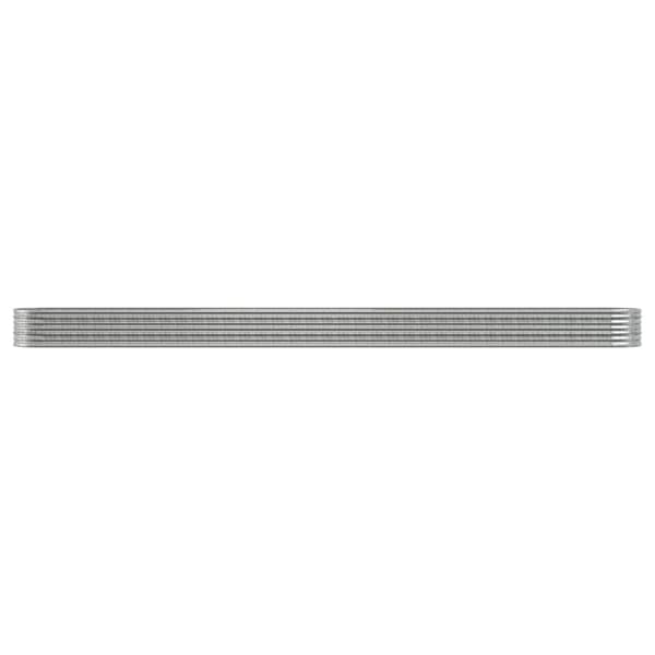 Odlingslåda galvaniserat stål 440x80x36 cm silver