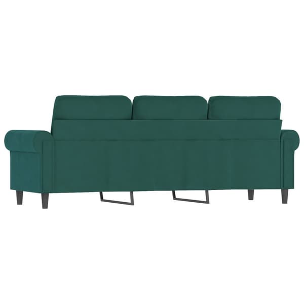 3-sitssoffa mörkgrön 180 cm sammet