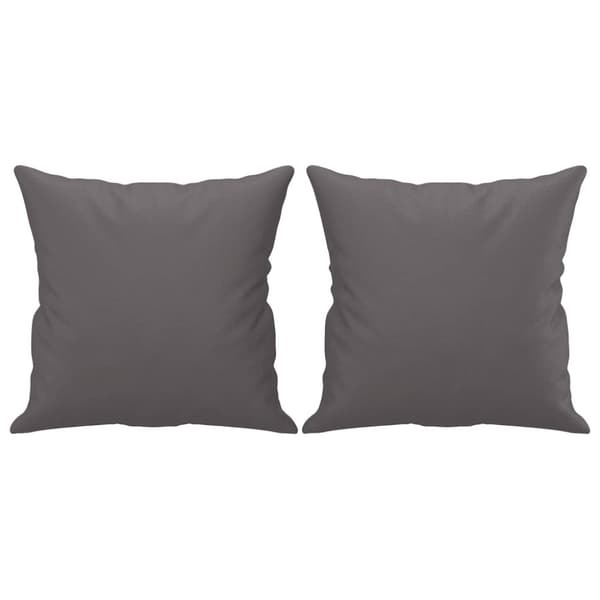 2-sits soffa med prydnadskuddar grå 140 cm konstläder