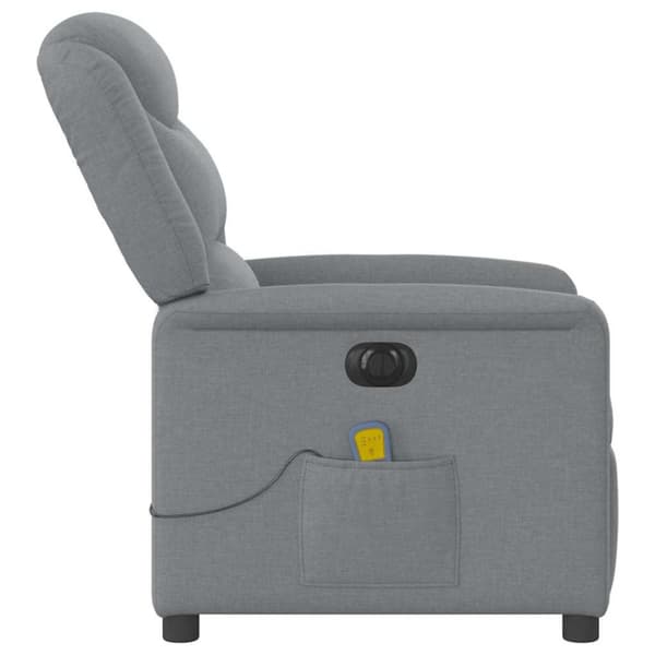 Elektrisk massagefåtölj ljusgrå tyg