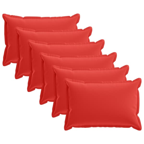 Kuddöverdrag 6 st HOUTEN Röd 50 x 80 cm Polyester