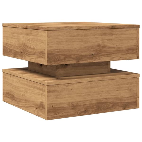 Soffbord med LED ek 50x50x40 cm