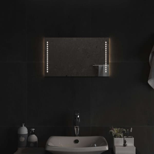 LED Badrumsspegel Transparent 50 x 30 cm härdat glas