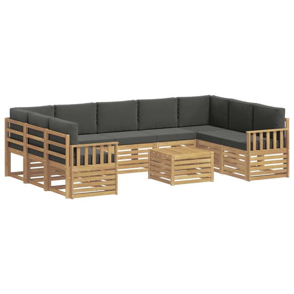 Utomhussoffset 8 pcs Vit och Antracit 59 x 59 x 37 cm Polyester