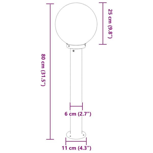 Pollare 80 cm svart IP44