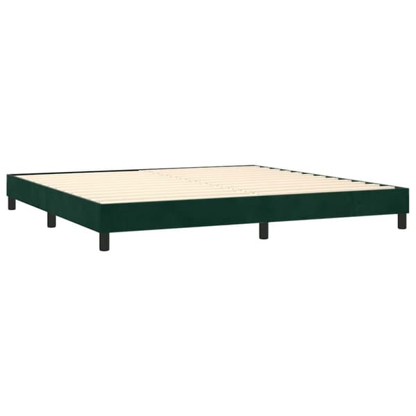Ramsäng med madrass mörkgrön 200x200 cm sammet