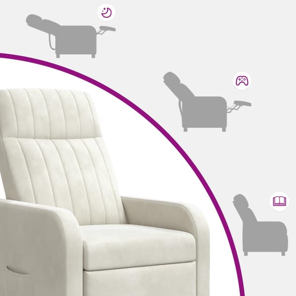 Recliner Gräddvit Sammet (V)