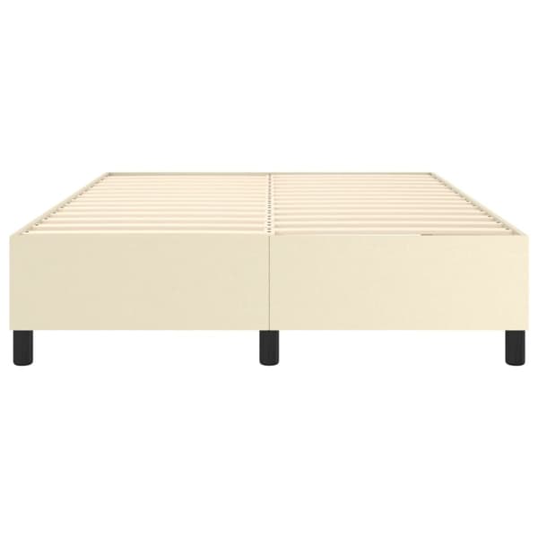Boxspring-sängram gräddvit 140x190 cm konstläder