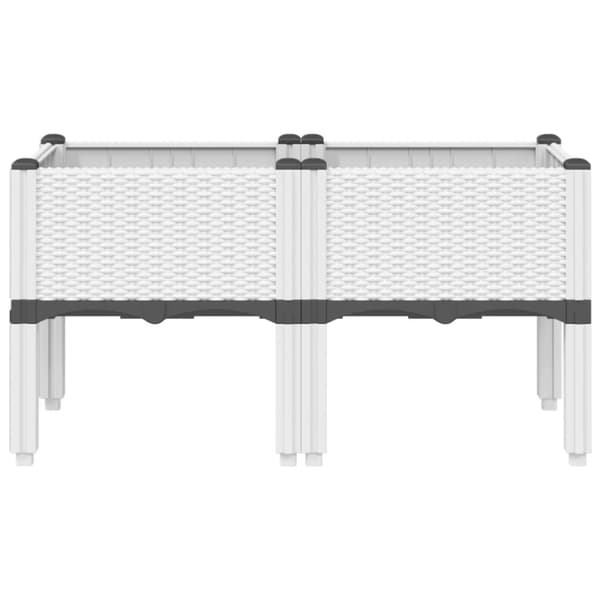 Odlingslåda med ben vit 80x40x42 cm PP