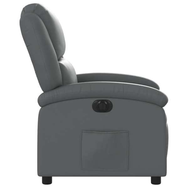 Elektrisk reclinerfåtölj grå konstläder