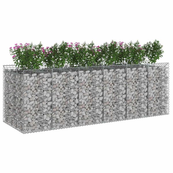 Gabion upphöjd säng 3 pcs Silver