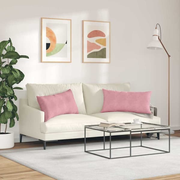 Sofakuddar 2 pcs Rosa 80 x 40 cm Kordread tyg