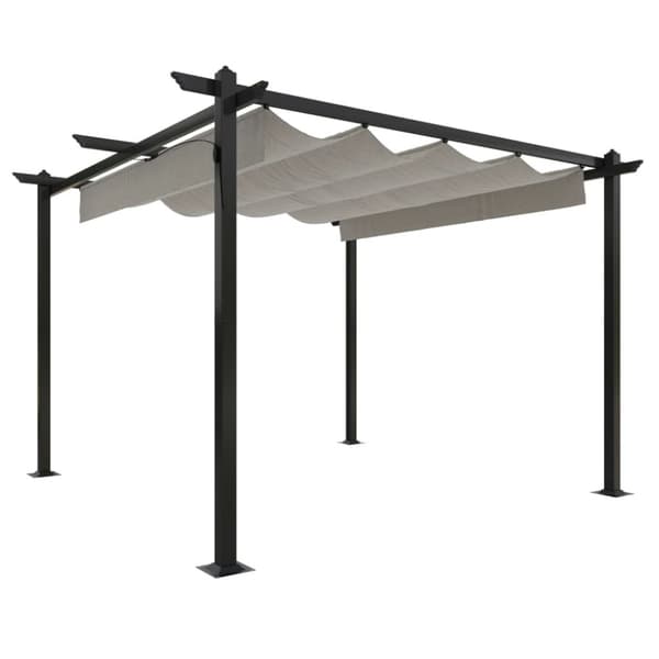 Paviljong med infällbart tak 3x3 m gräddvit