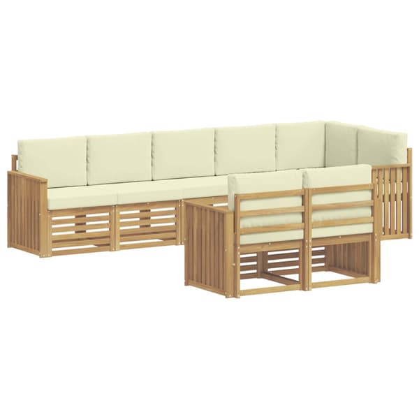 Utomhussoffset 8 pcs Vit och grädde 306 x 128,5 x 73 cm
