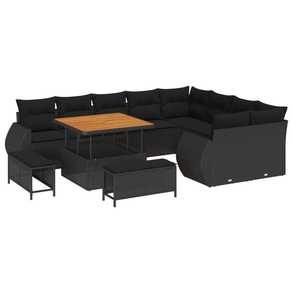 Trädgårdsoffset 12 pcs Svart konstrotting