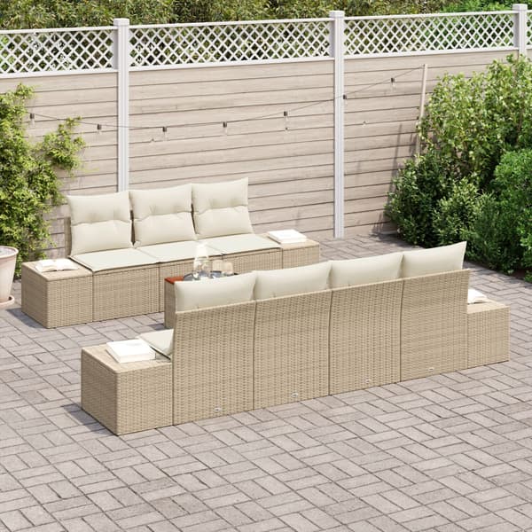 Trädgårdsoffset 8 st Beige konstrotting
