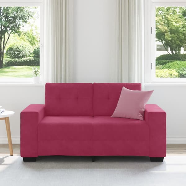 Tvåsitssoffa Vinröd 160 cm Sammet