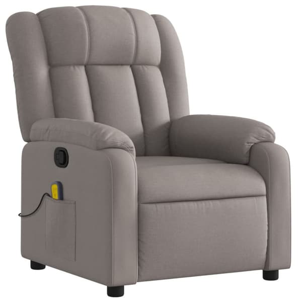 Massagefåtölj taupe tyg
