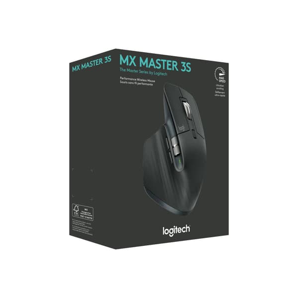 Logitech Master Series MX Master 3S - mus - 2.4 GHz, Bluetooth - grafit