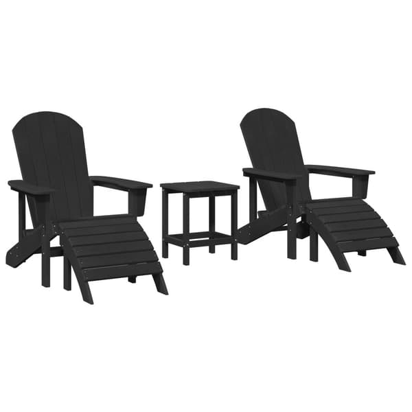 Trädgård Stol 3 pcs Svart polyeten