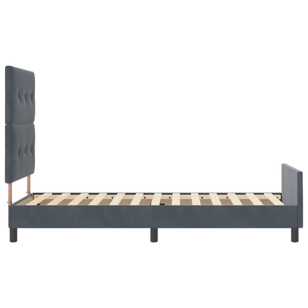 Bäddfjäder med huvudgavel Mörkgrå 100 x 200 cm Sammet