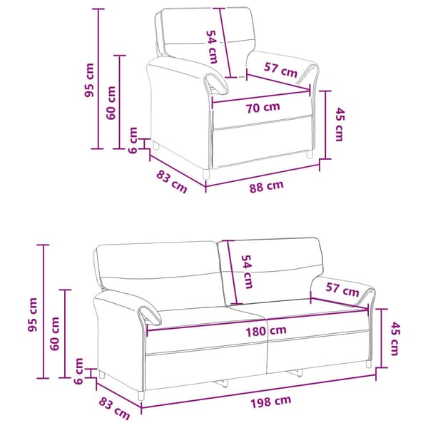 Soffset 2 st Vit Tyg