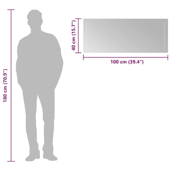 Badrumsspegel LED 100x40 cm
