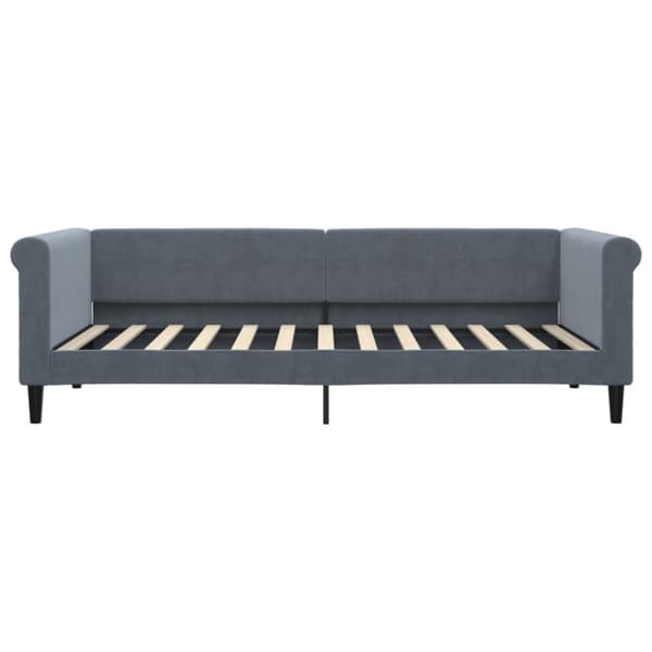 Dagbädd med madrass mörkgrå 90x200 cm sammet