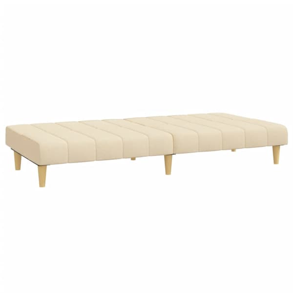 Bäddsoffa 2-sits gräddvit tyg