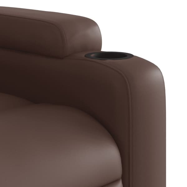 Massagefåtölj brun konstläder