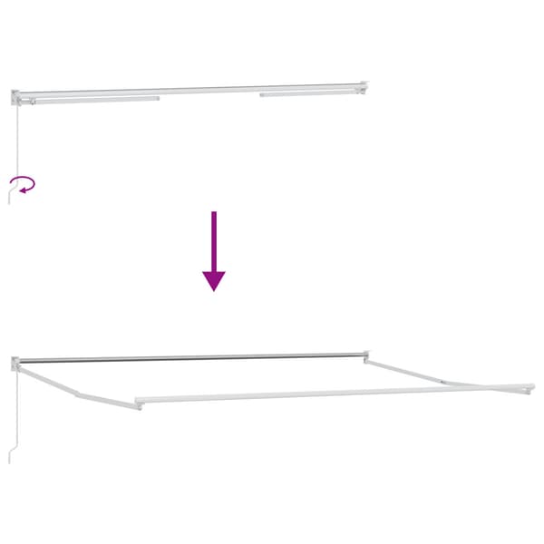 Utfällbar markis Vit 400 × 300 cm Polyester och aluminium