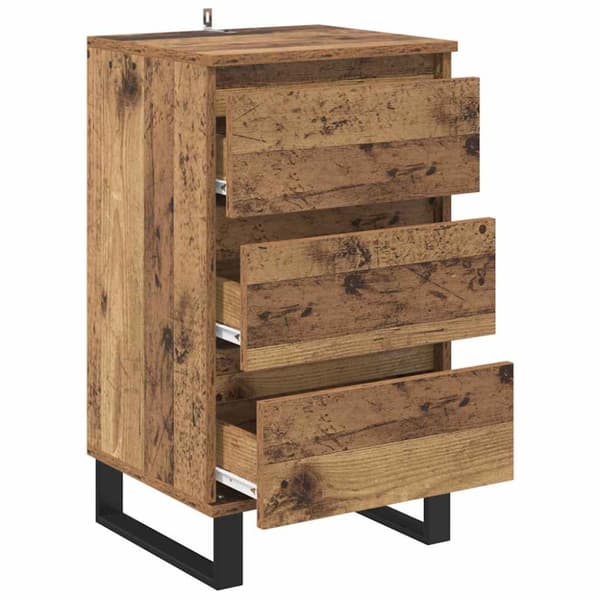 Sideboard med låda Gammalt trä Konstruerat trä