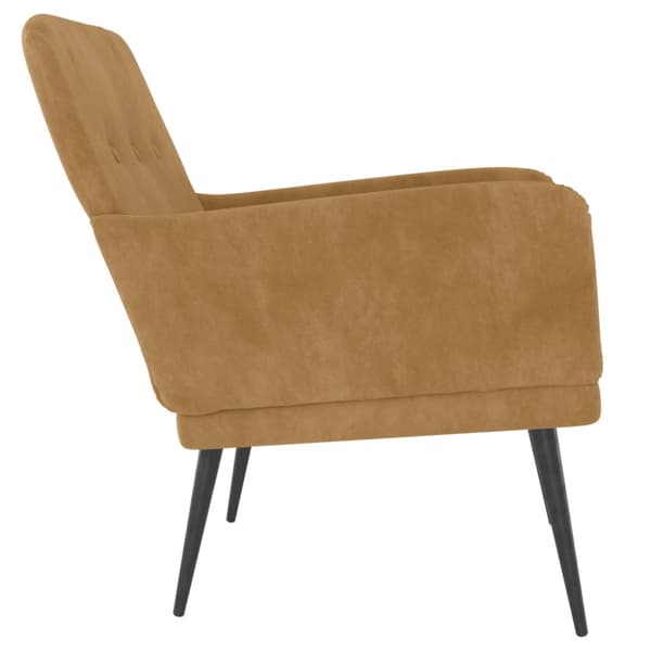 Fåtölj brun 62x79x79 cm sammet