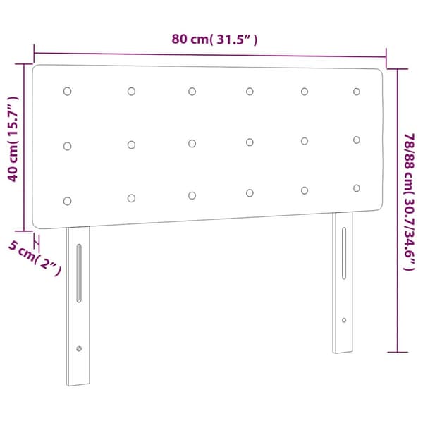 Sänggavel mörkblå 80x5x78/88 cm sammet