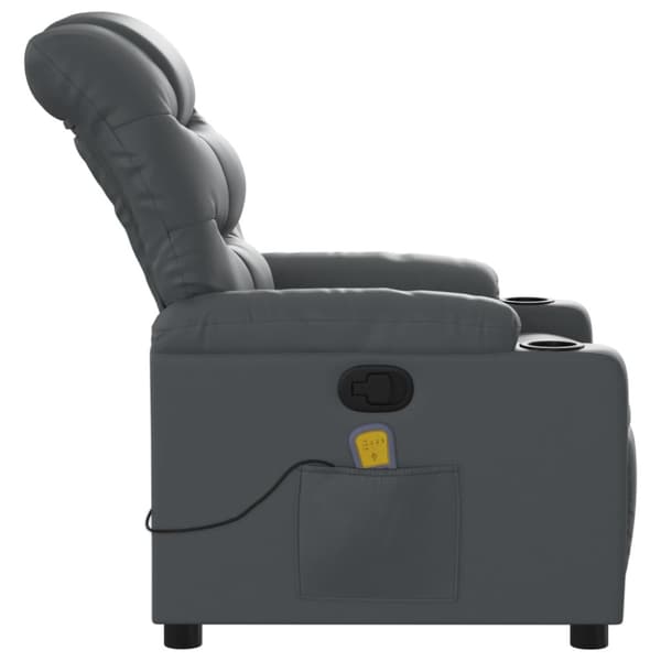 Massagefåtölj grå konstläder