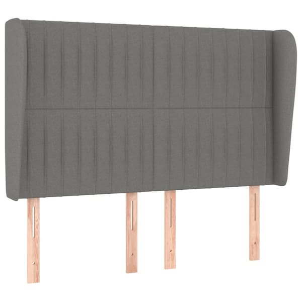 Ramsäng med madrass mörkgrå 140x190 cm tyg
