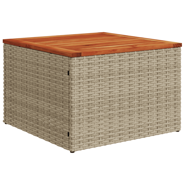 Trädgårdsoffset 10 pcs Beige och gräddfärgad Polyrattan