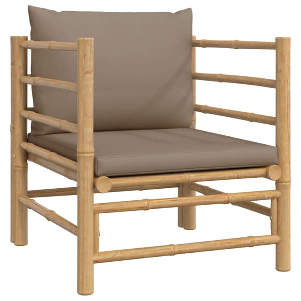 Loungegrupp 5 delar taupe dynor bambu